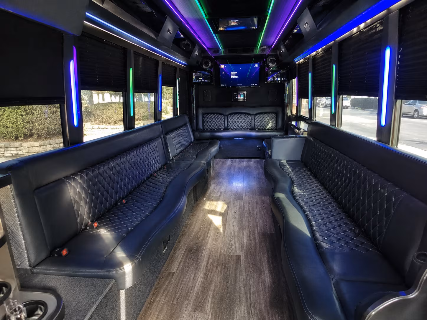 santa rosa 15 passenger party bus interior