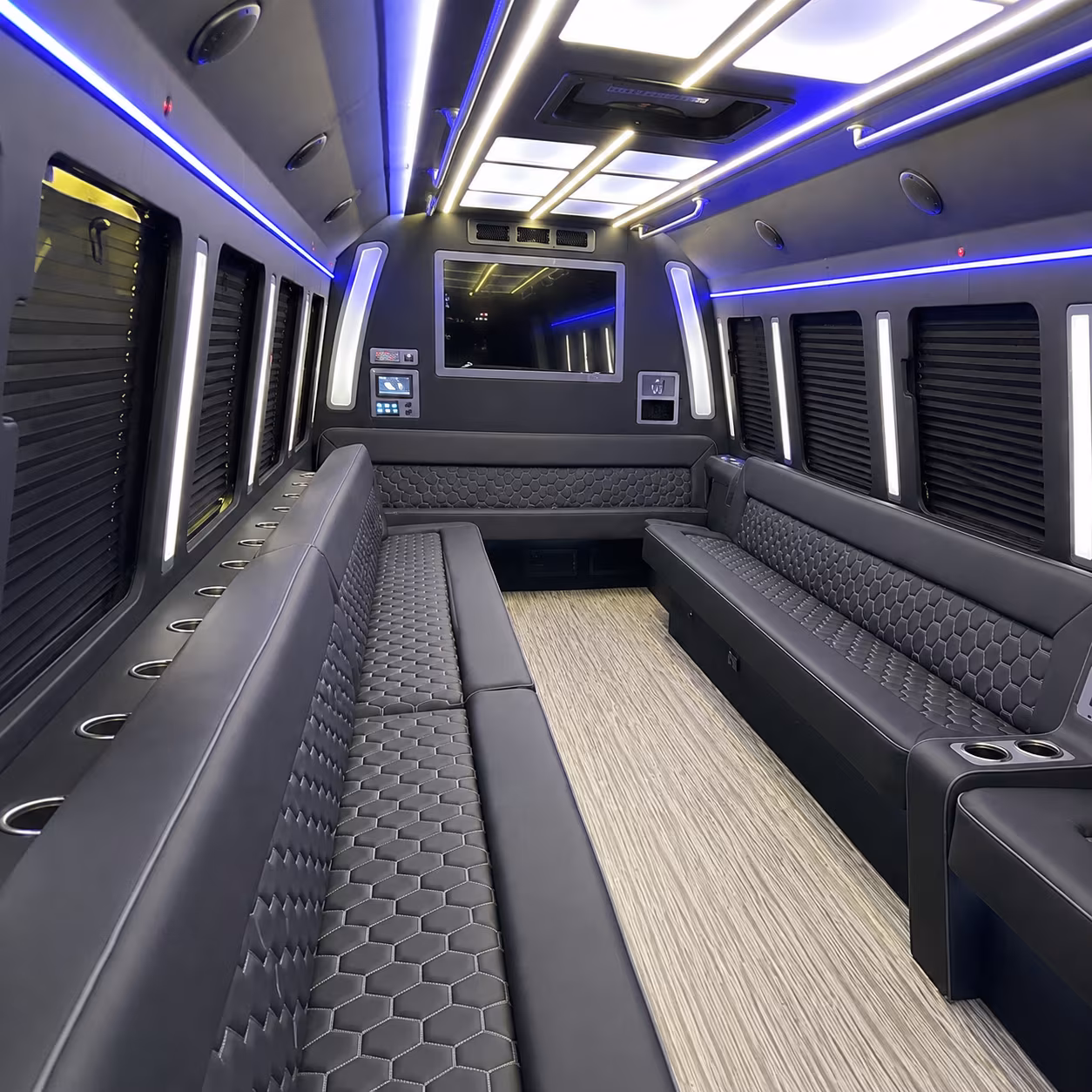 santa rosa 40 passenger party bus inside