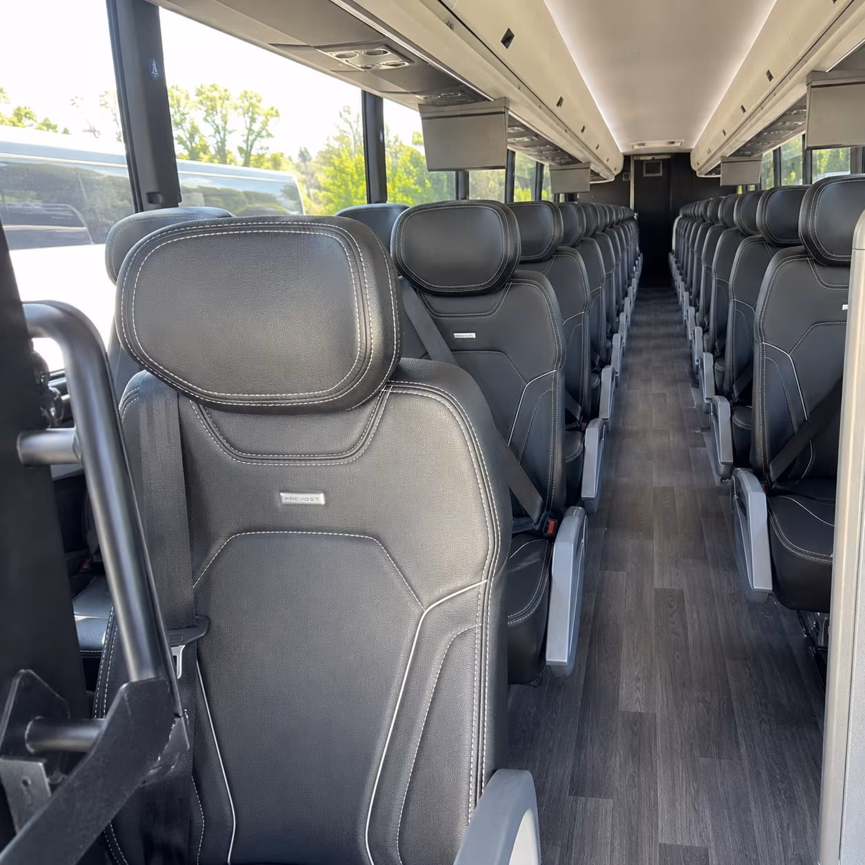 santa rosa 47 passenger charter bus interior